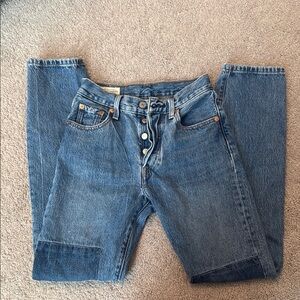 Levi 501 colorblock/patch jeans. Size 23